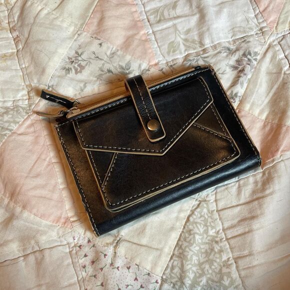 vintage y2k wilson’s leather chocolate brown card holder wallet - Picture 1 of 7